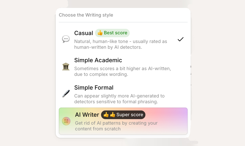 clever ai humanizer writing style