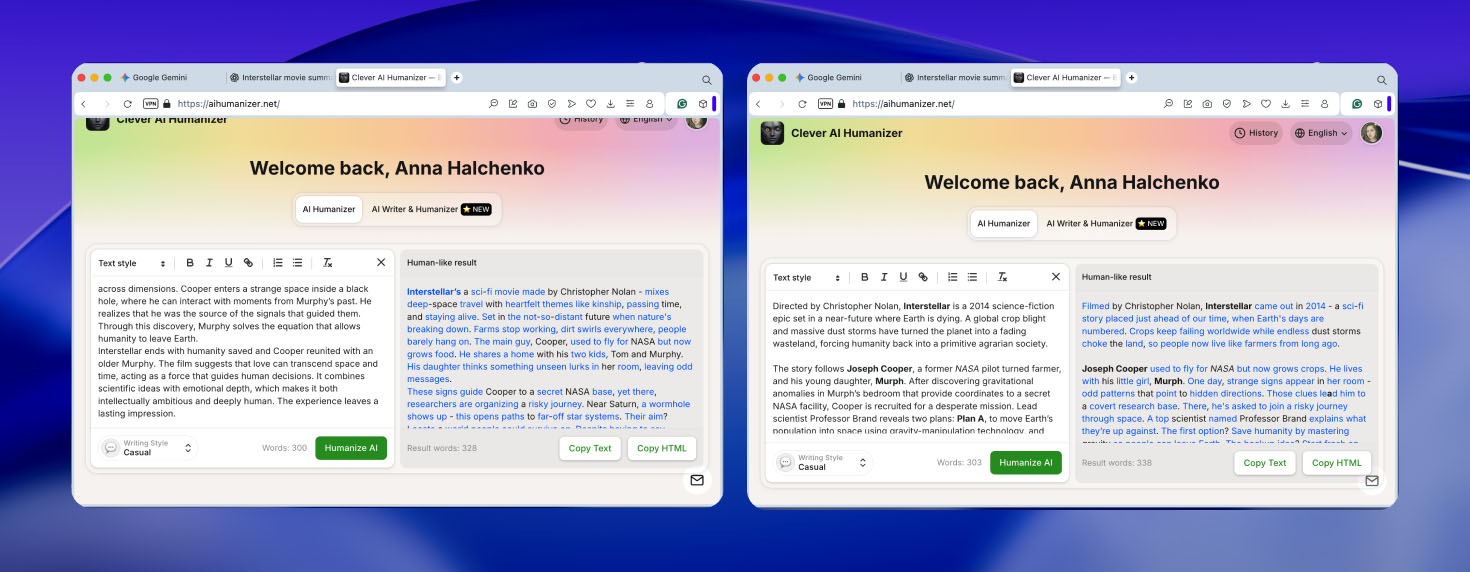 humanized text with clever ai humanizer