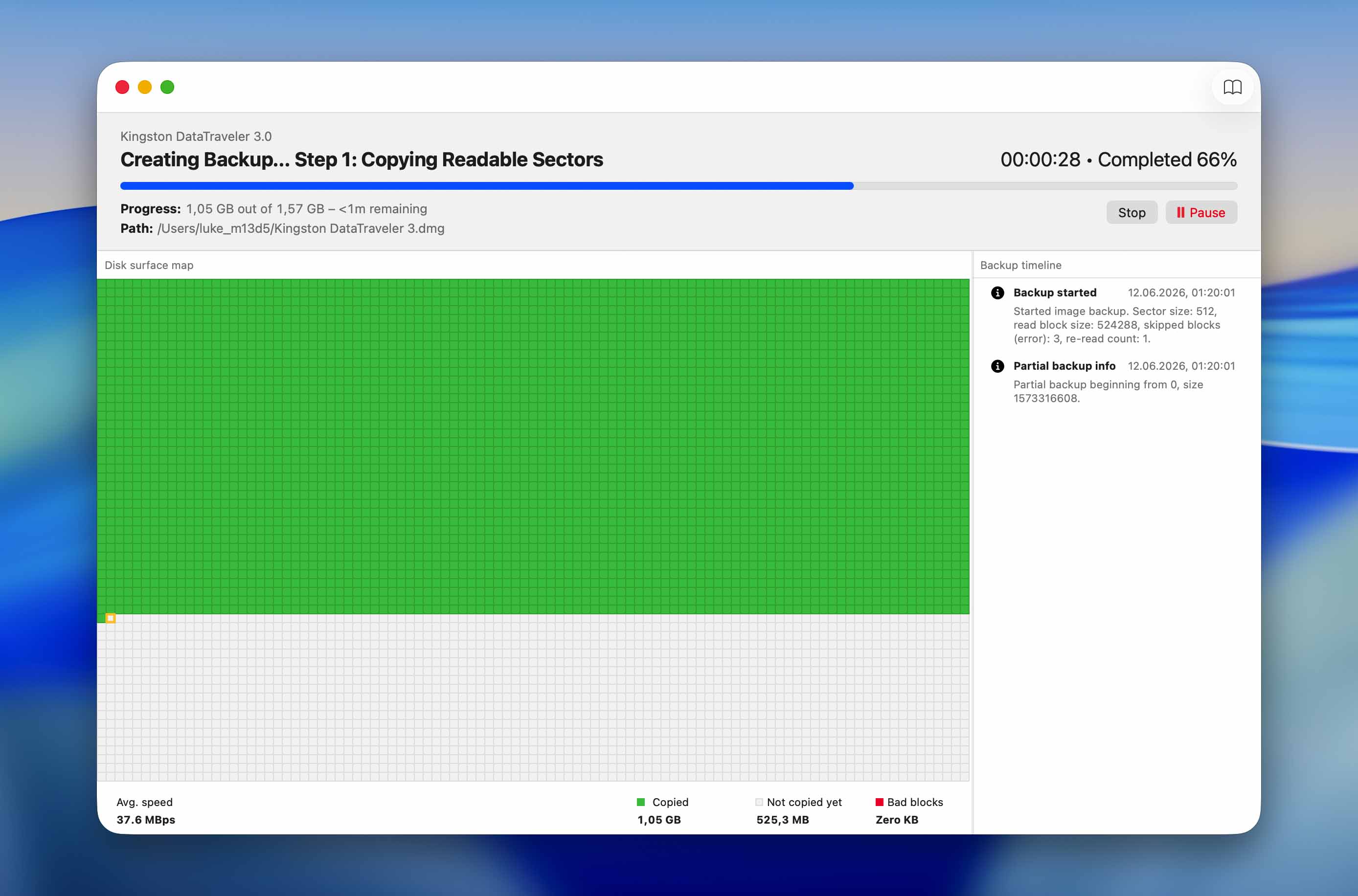 byte-to-byte backup process