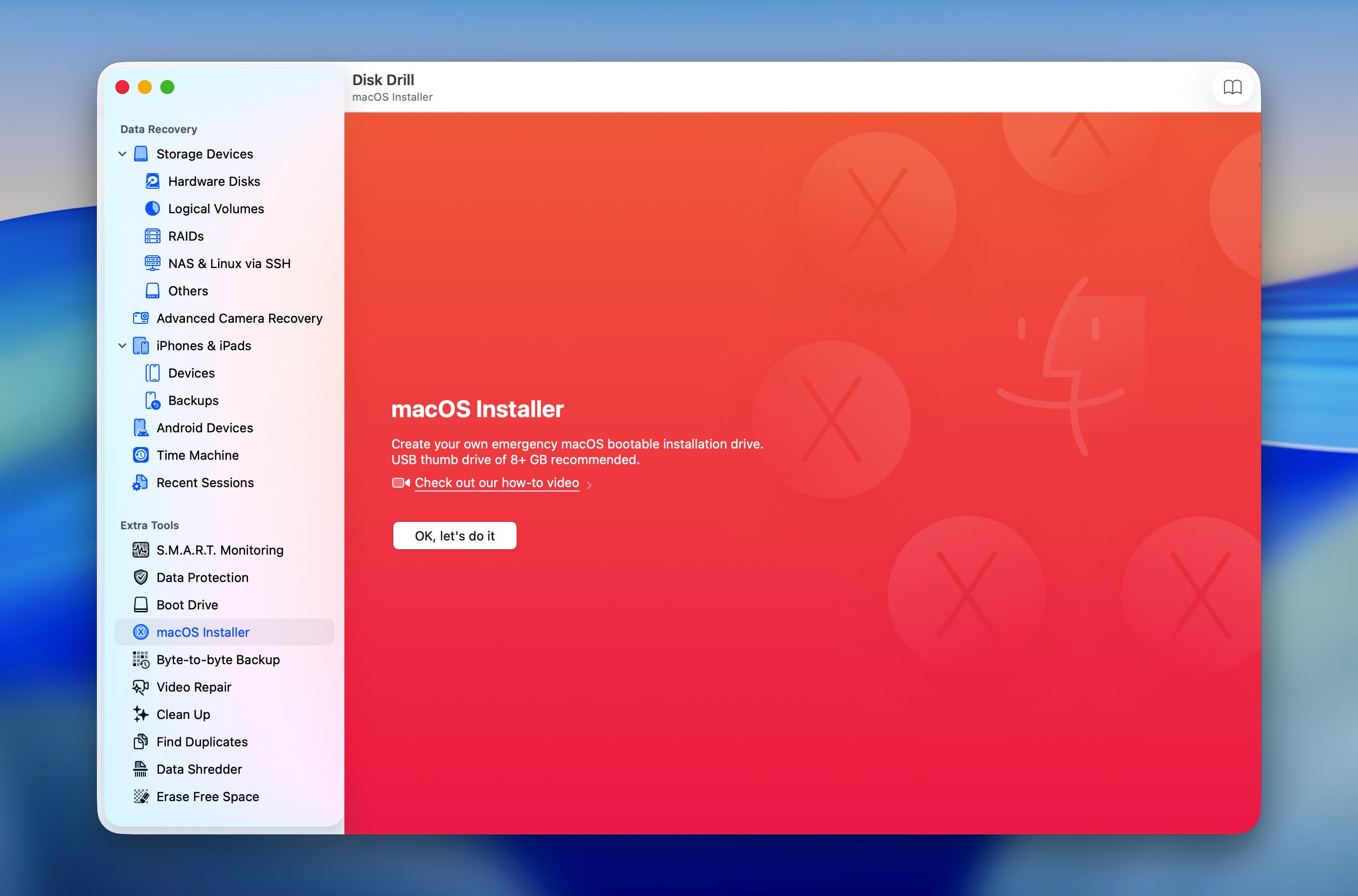 macos installation creation tool in disk drill 
